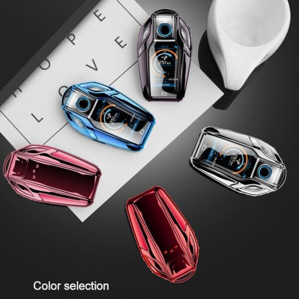 Soft TPU Remote Display Car Key Fob Cover Case Cover Holder Shell Keychain